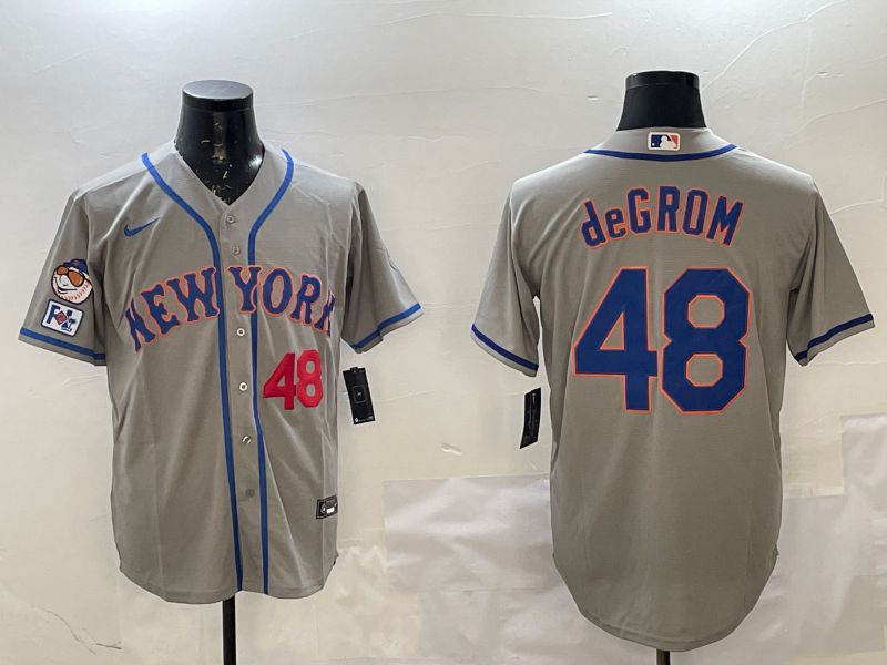 Men New York Mets #48 Degrom Grey Game 2025 Nike MLB Jersey style 2->new york mets->MLB Jersey